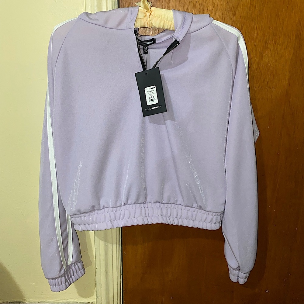 Lavender sports sweatshirt Fashionnova